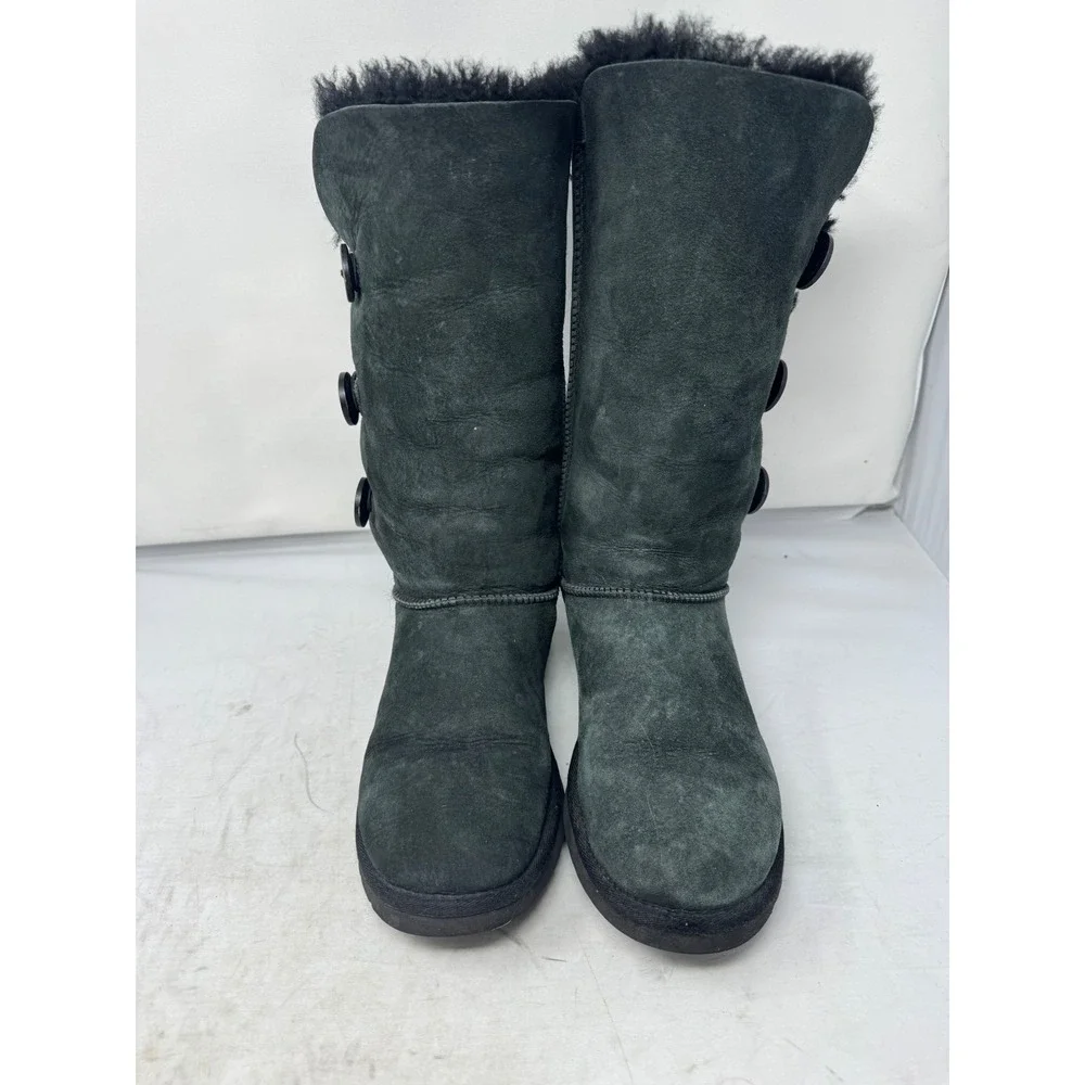 🔥UGG Rare🩷🖤🩷Y2k PopStar Button Triplet Boots Coquette Cottagecore BohoChic 9